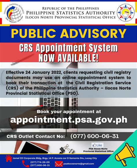 psa laoag online appointment|PSA Ilocos Norte Provincial Statistical Office .